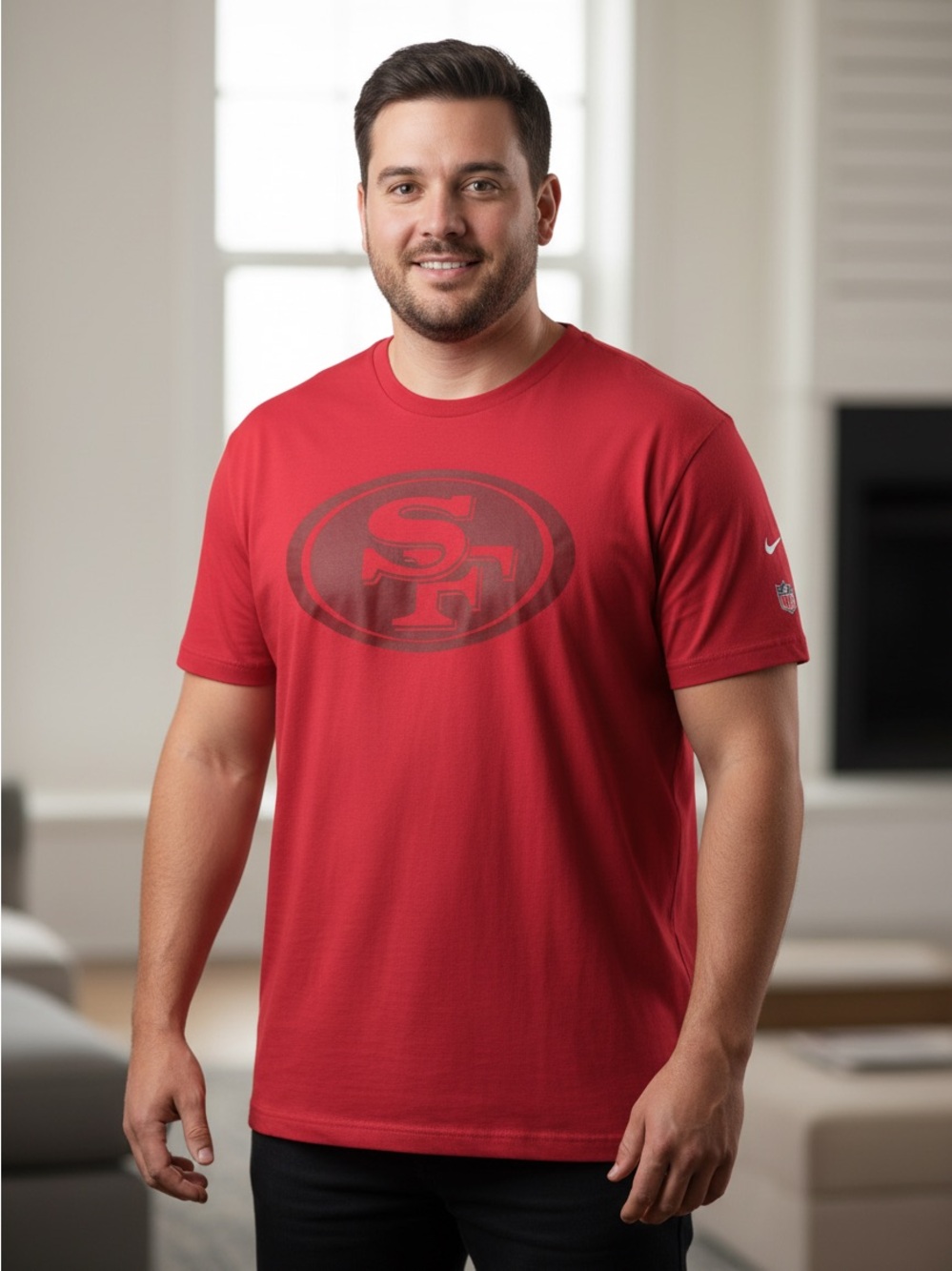 NWT Men’s Red Crew Neck San Francisco 49’s Short Sleeve Tee‎